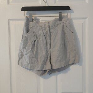 Aritzia Wilfred Fable Linen Mini Shorts Light Gray Size 4